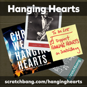 collage of Hanging Hearts ephemera