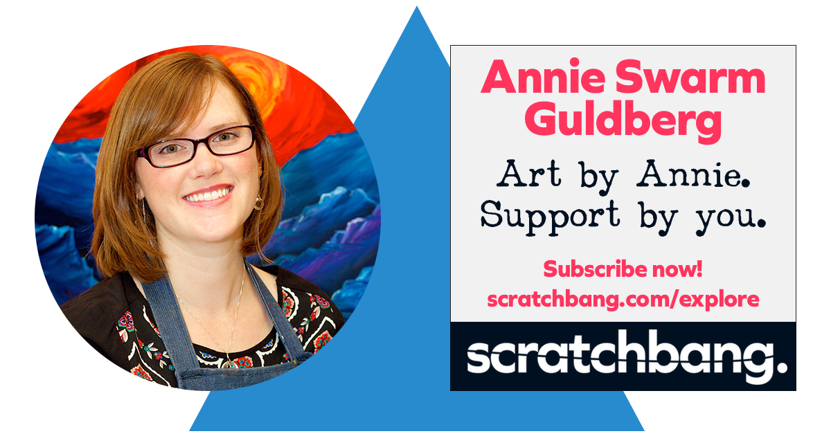 Annie Swarm Guldberg, artist on ScratchBang. Art by Annie. Support by you. Subscribe now!